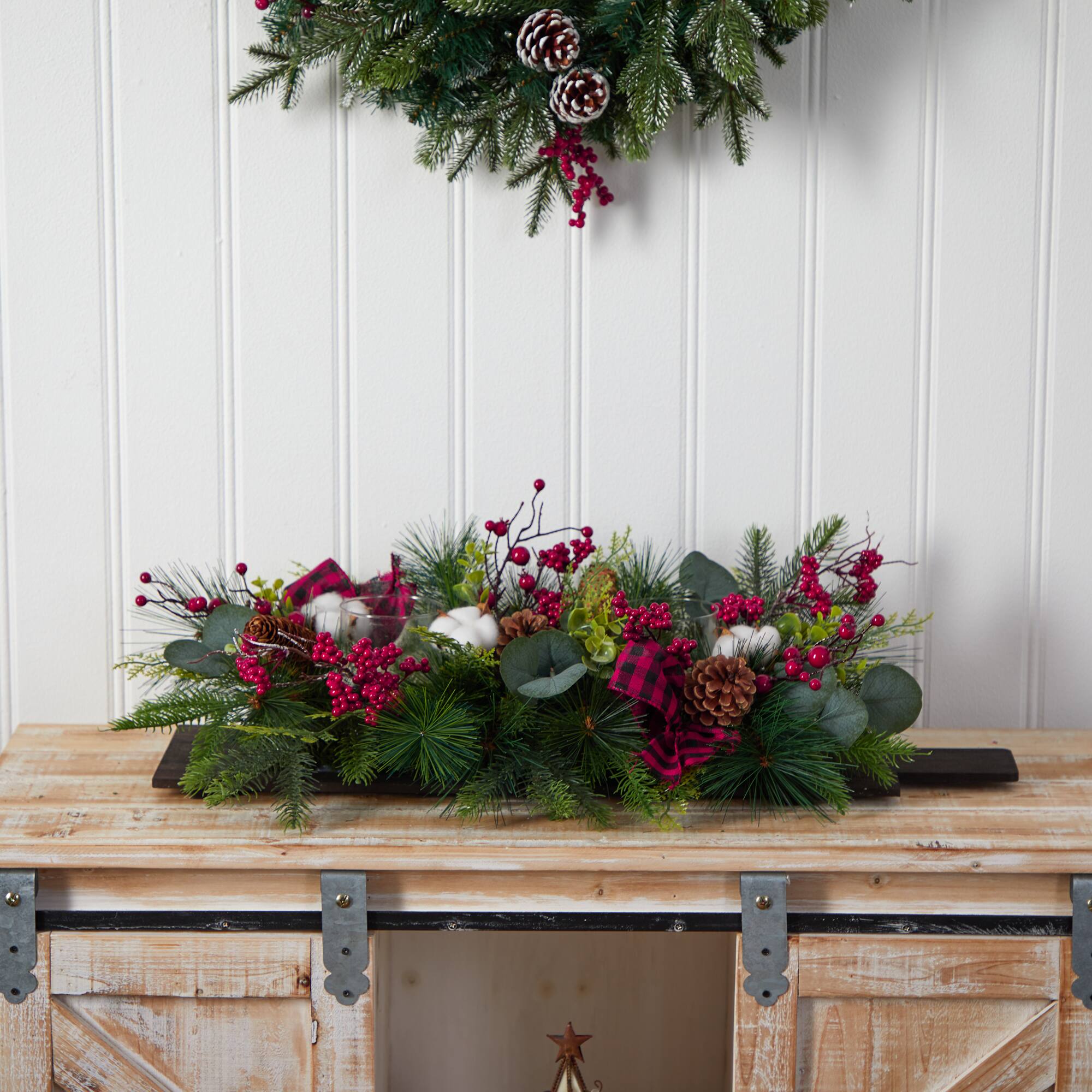 24" Berries, Pinecones & Eucalyptus Arrangement